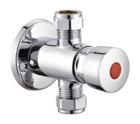 Time Delay Push Button Water Save Brass Chrome Plated Exposed Shower Valve